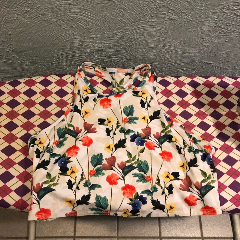 Floral Yoga Razorback Sports Bra